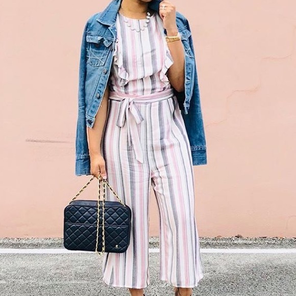 Xhilaration Pants - Xhiliration Pink and Gray Jumpsuit Size L
